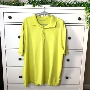 Men’s Nike Golf Dri Fit Lemon Yellow Polo Athletic Shirt XL Preston Trail Tee
